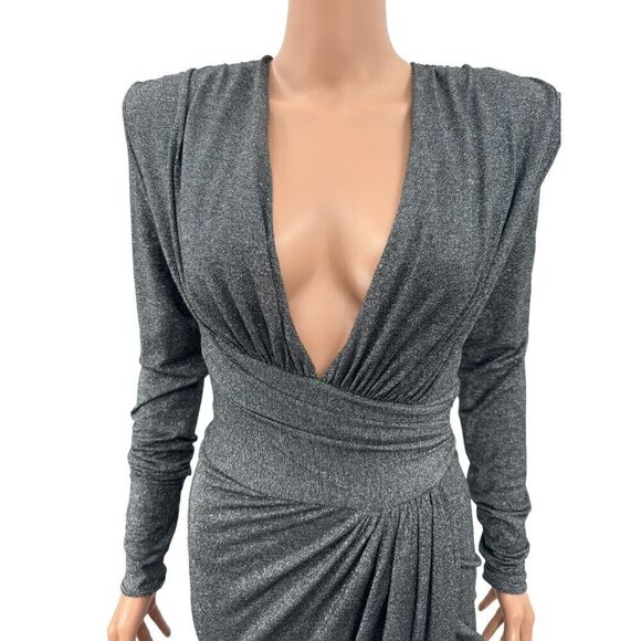 Alexandre Vauthier Metallic Evening Maxi Dress NWT - Picture 4 of 12